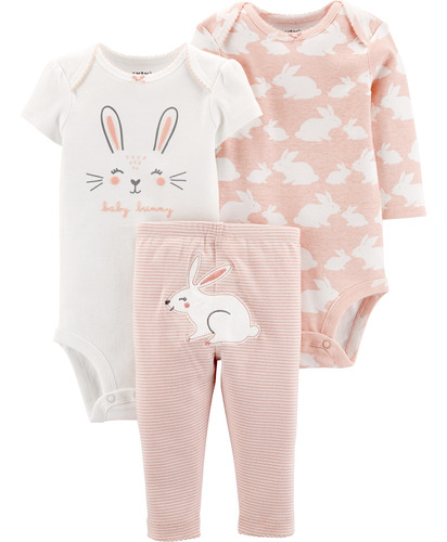 Carters Set X3 Pantalon Y Dos Bodys De Algodón 17647010