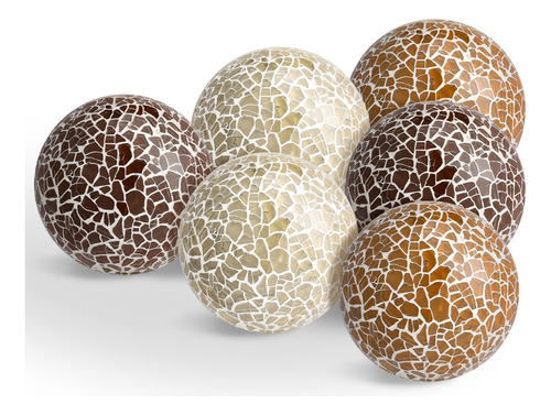 6 Bolas Decorativas De Mosaico, Esferas De Vidrio De Mosaico