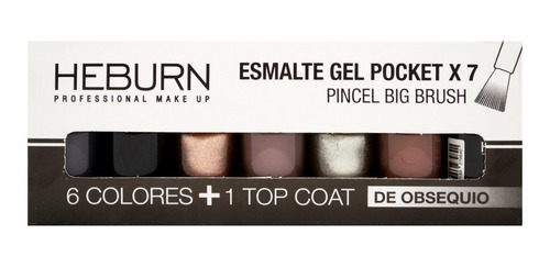 Heburn Set X 7 Esmalte Gel Pocket 06 Color Uñas Manicuría