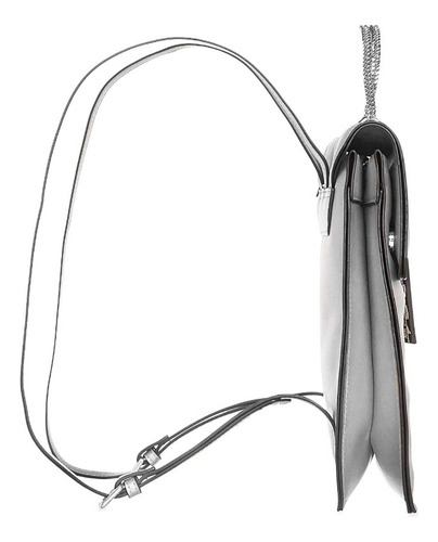 Mochila Para Mujer Con Logotipo Frontal Look Plateado Cloe