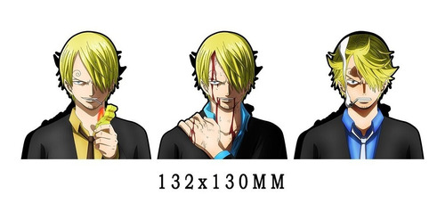 Sticker 3d Movimiento Anime One Piece Luffy Piratas Sanji