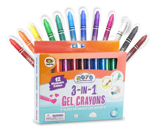 Noyo 12 Colores Crayones De Gel Niños Y Niños Pequeñ...