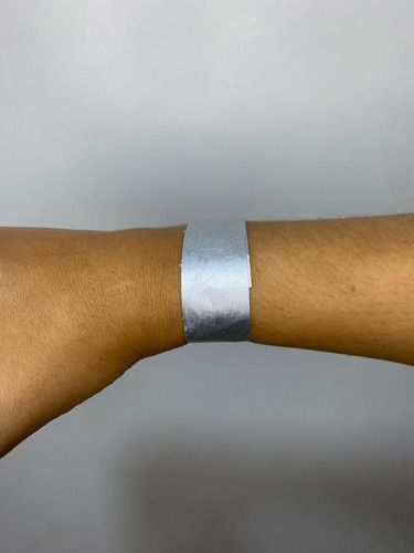 Pulseras Lisas Papel Tyvek Pack 1000 Seguridad Vip Fiestas Plateado