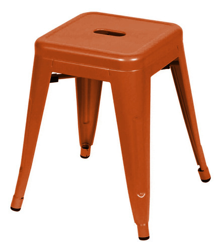 Banqueta Baixa Tolix Iron Bestchair Design Industrial 45cm Cor Laranja