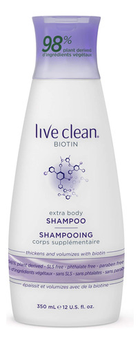 Live Clean Biotin Champú Corporal Extra, 12 Onzas