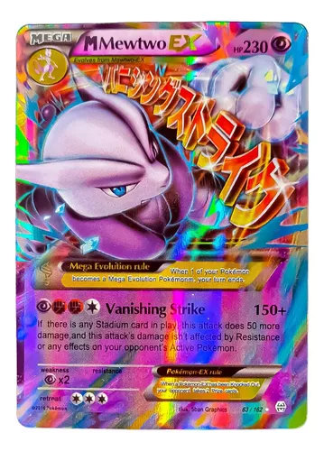 Carta Pokemon Mega Mewtwo EX Português 63/162 Original Copag