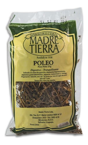 Poleo Madre Tierra 25g - Yuyos Digestivo Tranquilizante 