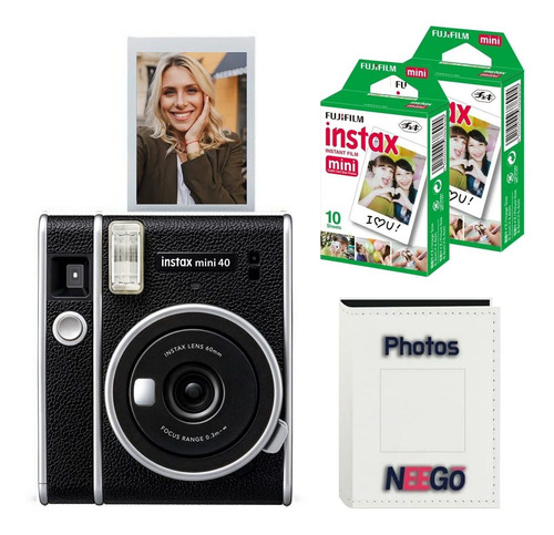 Camara Instantanea Negra Fujifilm Twin Pack Instax Mini 20