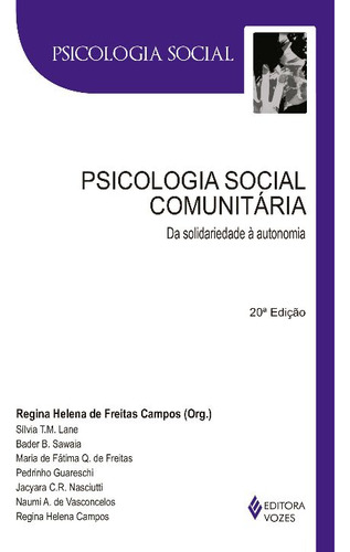 Libro Psicologia Social Comunitaria De Diversos Autores Voz