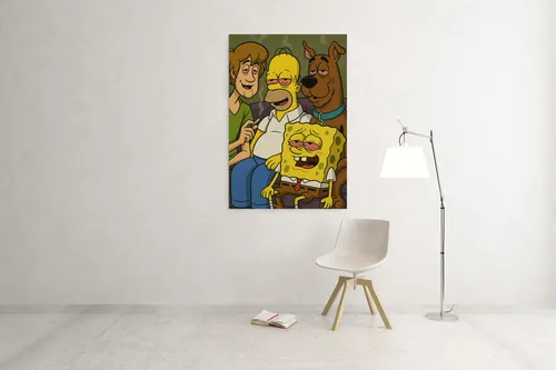 Cuadro Moderno Mural Con Personajes Icónicos De Dibujos Anim Full Hd