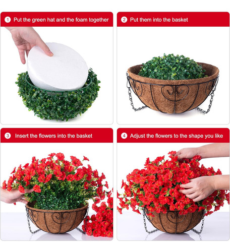 Plantas Artificiales Colgantes Al Aire Libre Con Canasta, Eu
