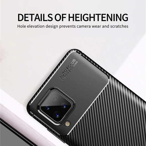 Funda Silicona Fibra Carbono Para Galaxy A12/m12/f12+mica