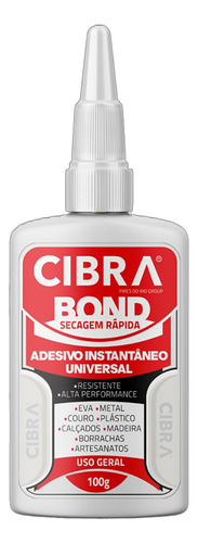 Cola Universal Cibra Super Adesivo Instantâneo Universal 100g Cibra Bond de 100g