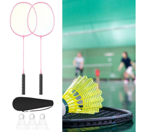 Raqueta De Bádminton Con 3 Volantes, Mango Antideslizante,