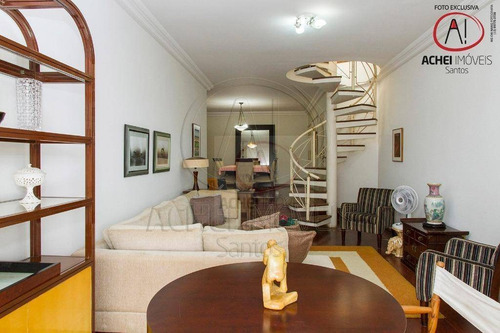 Imagem 6 de 30 de Cobertura Duplex Extraordinária À Venda Com 4 Suítes, 5 Salas, Piscina E Incrível Área Gourmet, 390 M² Por R$ 2.700.000 - Ponta Da Praia - Santos/sp - Co0095