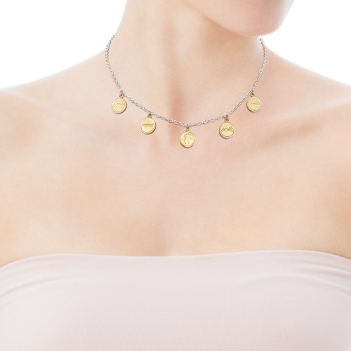 Collar Tous Good Vibes Medallas De Acero Bicolor