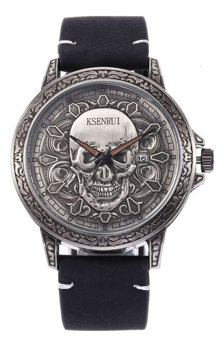  Reloj De Pulsera Casual De Calavera Con Reloj De Cuarzo