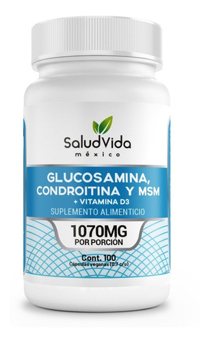 Imagen 1 de 3 de Glucosamina, Condroitina Y Msm + Vitamina D3 - 100 Cápsulas