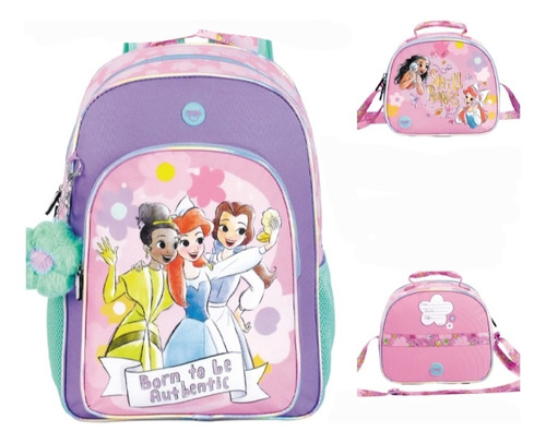 Morral Bolso Princesas Disney Con Lonchera Escolar Niñas