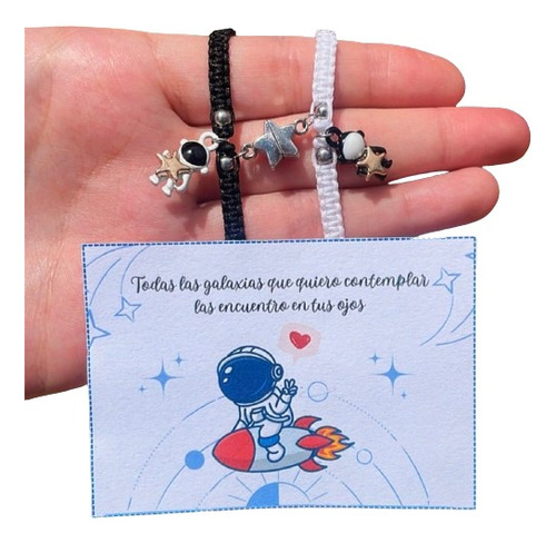 Pulseras Para Compartir, Amistad, Amor Con Imán Astronautas