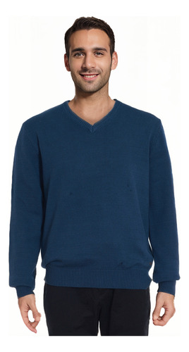 Sweater Hombre Básico Azul Petroleo Fashion's Park