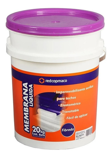 Membrana Liquida/manta Fibrada Profesional 20 Kg Copmaco Color Blanco