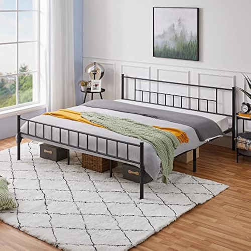 Base De Cama King Size Negro Yaheetech