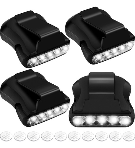 Luz Gorra Led 5-leds Rotativa Para Caza Pesca Camping, 4 Uni