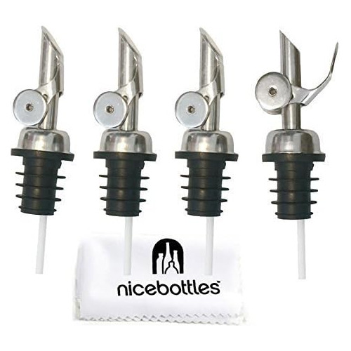 Perfect Pour Weighted Stainless Steel Pourer, Pack Of 4