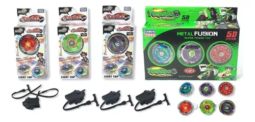 KIT BEYBLADE TORNADO COM LUZ LANÇADOR E ARENA LIANFA TOYS