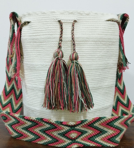 Mochilas Wayuu Blanco Hueso Originales Hechas A Mano