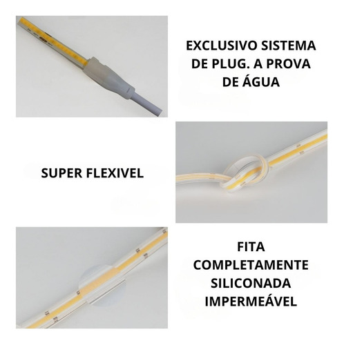 Fita Led Cob P/ Piscina 24v Ip68 15m + 1 Fonte Blindada.