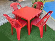 Comprar Combo Mesa Plastica Cuadrada +4 Sillas S\u002Fbrazos Gama\u002Fcolores