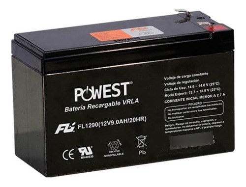 Bateria Powest Para Ups 12 Voltios 9.0ah Fub-1290 Ref.fl1290