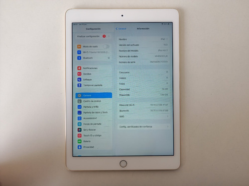 Imagen 8 de 9 de Apple iPad Air 2 A1566 16gb Silver + Funda - Sin Accesorios