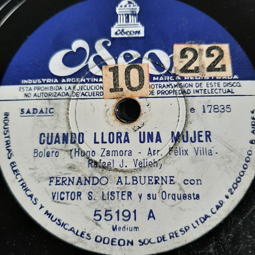 Pasta Fernando Albuerne Victor Lister Orq Odeon C391