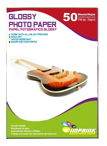 Papel Fotografico Brillante A3 230gr / 50hjs