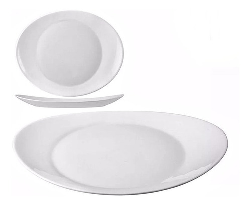 Plato Opalina Vidrio Blanco 30 Cm. Ideal Kasher Casher