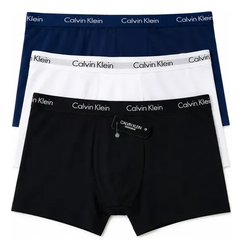 MLB 7328176034 Kit 3 Cuecas Masculina Calvin Klein Low Rise Trunk Algodo JM