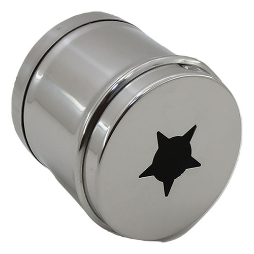 4 Porta  Detrito Algodão Cotonete Bebê Inox Estrela 08x08cm 