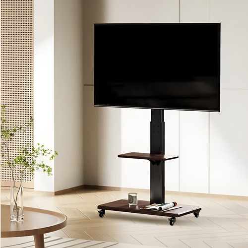 Soporte Rack Tv Movil Con Ruedas 32 A 70 Base Pedestal Negro Negro