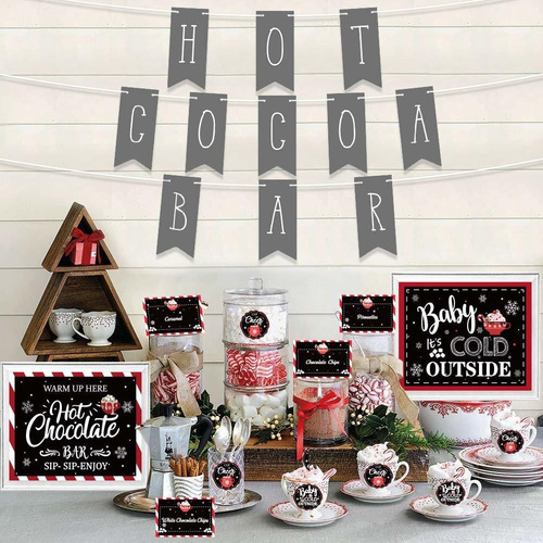 Hot Cocoa Bar Kit Hot Cocoa Bar Banner Hot Chocolate Bar Sig