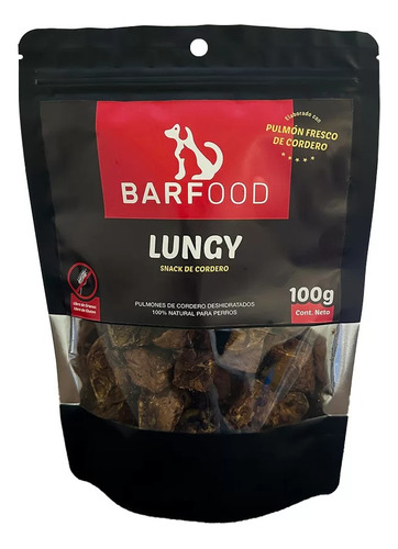 Barfood Snack Para Perros - Lungy Cordero 100 G