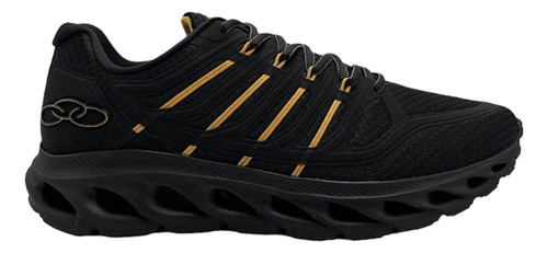 Tênis Olympikus Masculino Cyber 4 Preto Dourado Caminhada