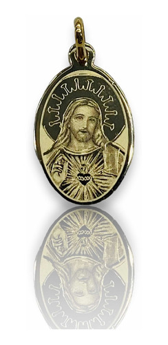 Medalla Oval Del Sagrado Corazón Oro 10 Kilates + Obsequio