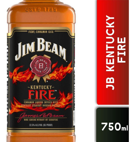 Whisky Bourbon Jim Beam Fire 750cc 1 Unidad