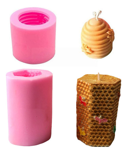 Paquete De 2 Moldes De Silicona Para Velas De Panal De Abeja