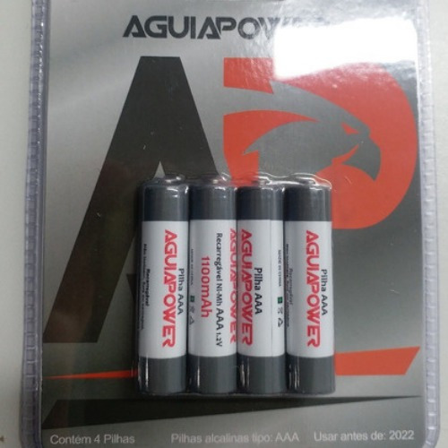 Imagem 2 de 2 de 6 Pilhas Recarregaveis Aaa - Aguia Power 1100 Mah