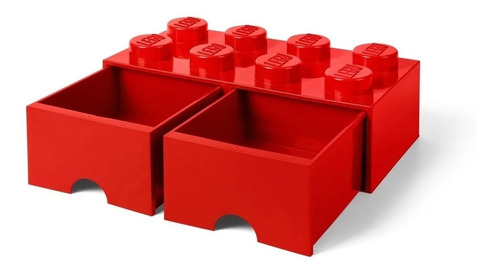 Lego Bloque Apilable Contenedor Brick Drawer 8 Red Rojo