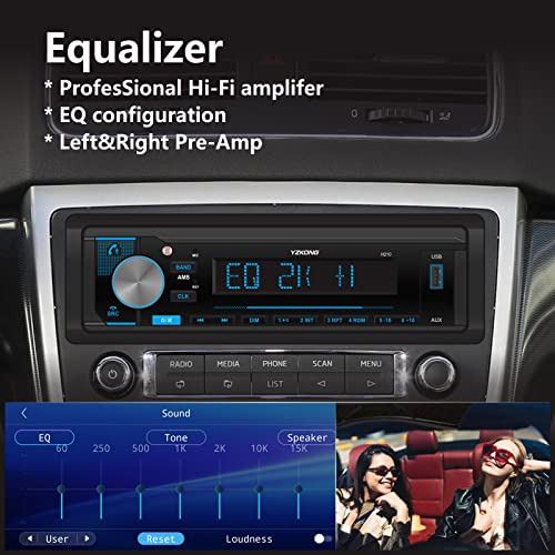 Receptor De Radio De Automóvil De Un Solo Din Brillo A...